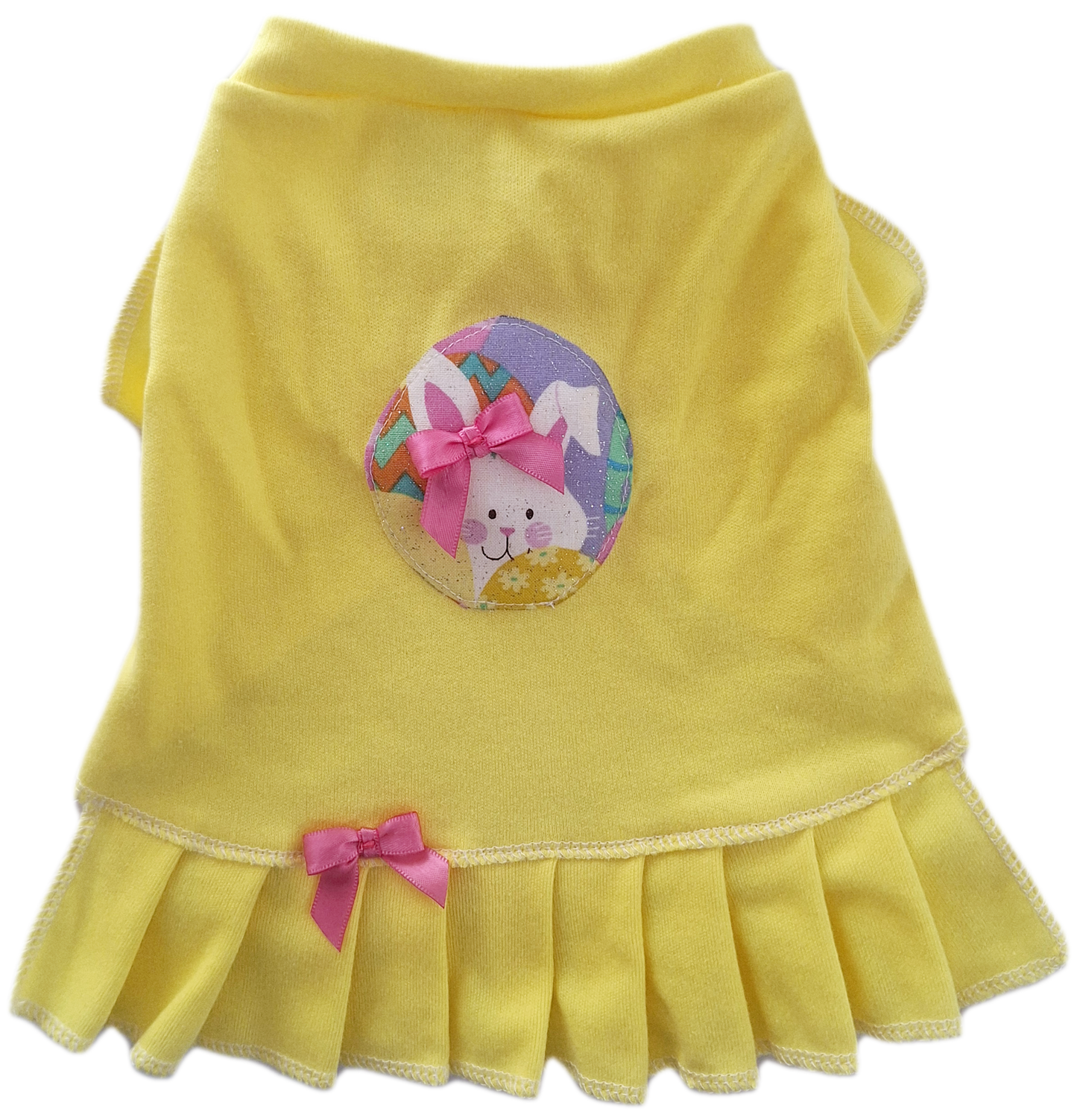 Bright Yellow Easter Bunny T Shirt Dress