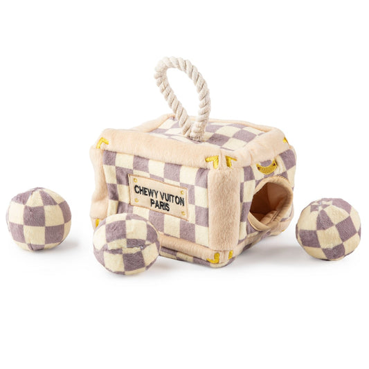 Checker Chewy Vuiton Trunk Interactive Toy