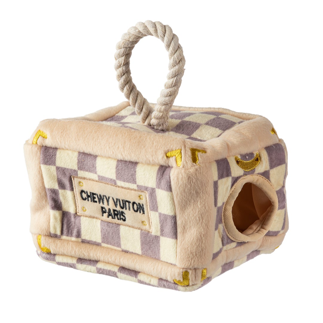 Checker Chewy Vuiton Trunk Interactive Toy