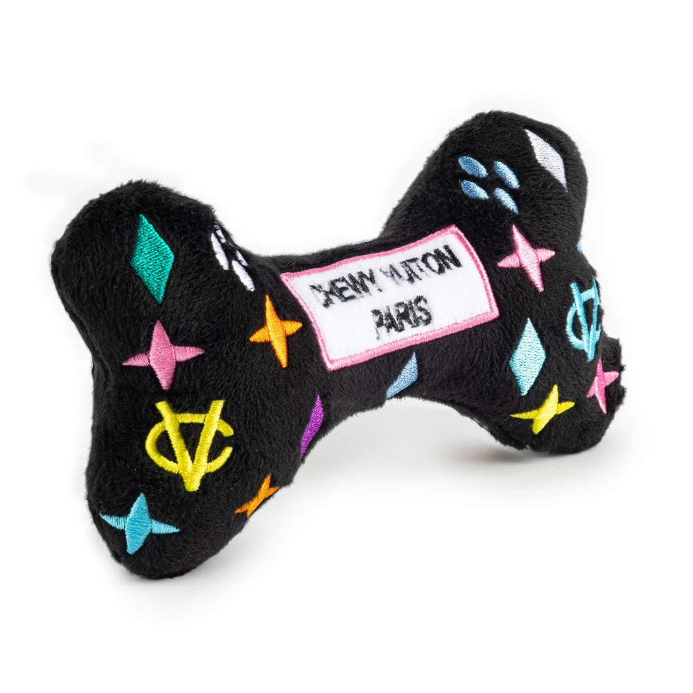 Black Monogram Chewy Vuiton Bone Dog Toy