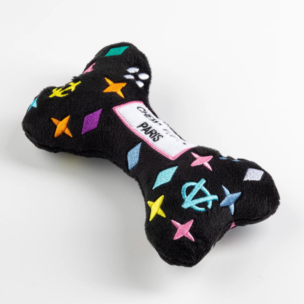 Black Monogram Chewy Vuiton Bone Dog Toy