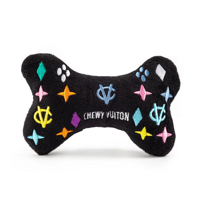 Black Monogram Chewy Vuiton Bone Dog Toy