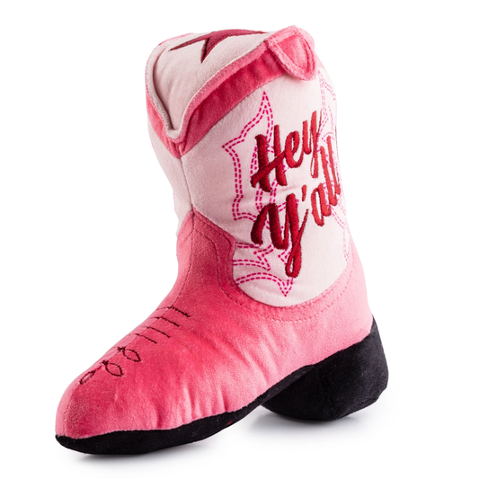 Pink Cowgirl Boot Dog Toy