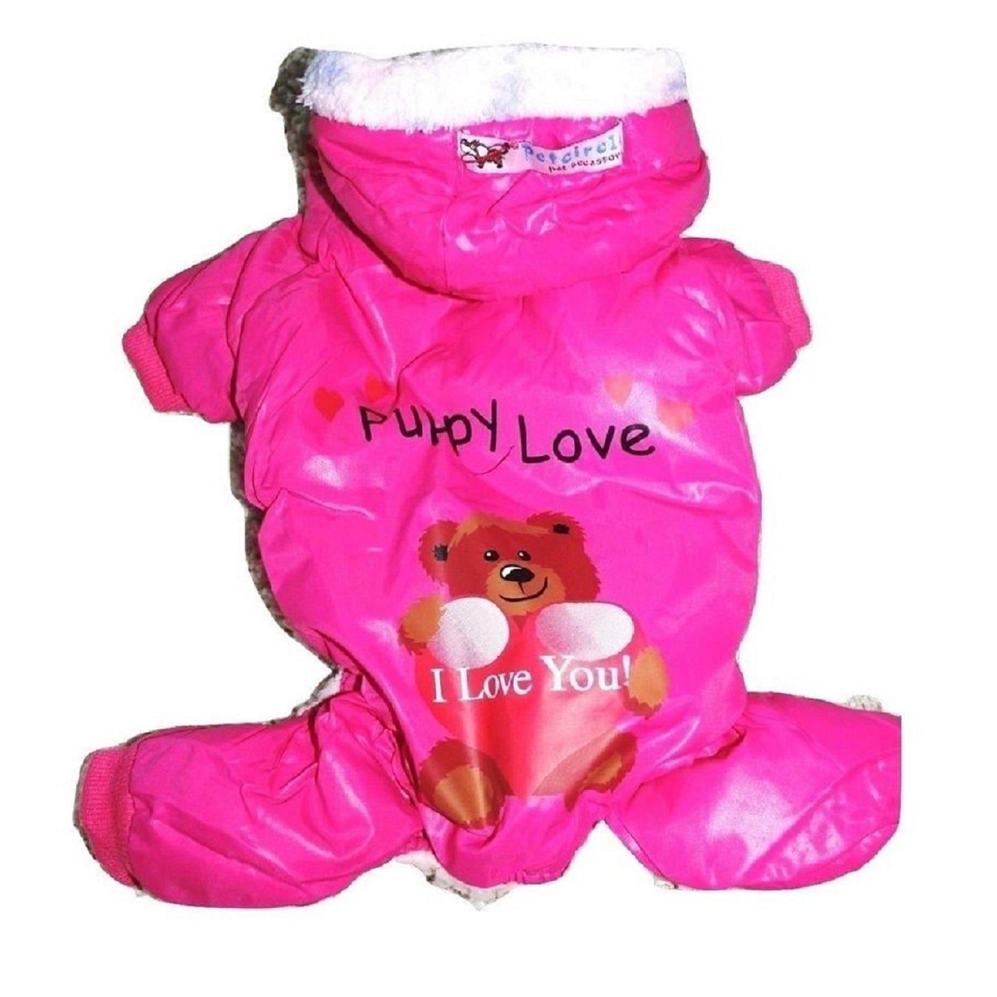 Dog Super Warm Fur Winter Coat Overall Snowsuit Jumpsuit Hoodie For Small Pet