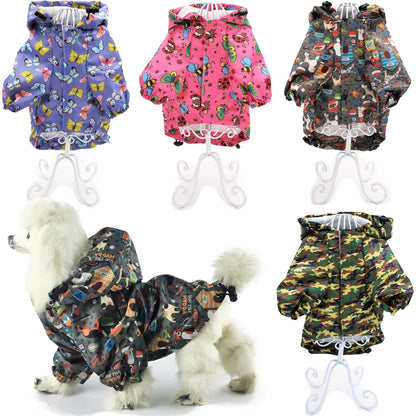 Raincoat for Small Dogs Jacket Hooded Waterproof Rainwear