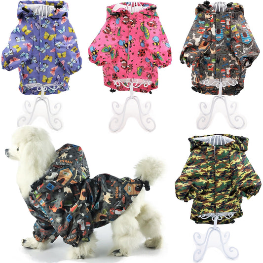 Raincoat for Small Dogs Jacket Hooded Waterproof Rainwear